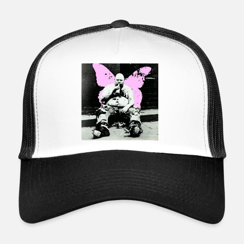 Pink Butterfly Man Trucker Cap