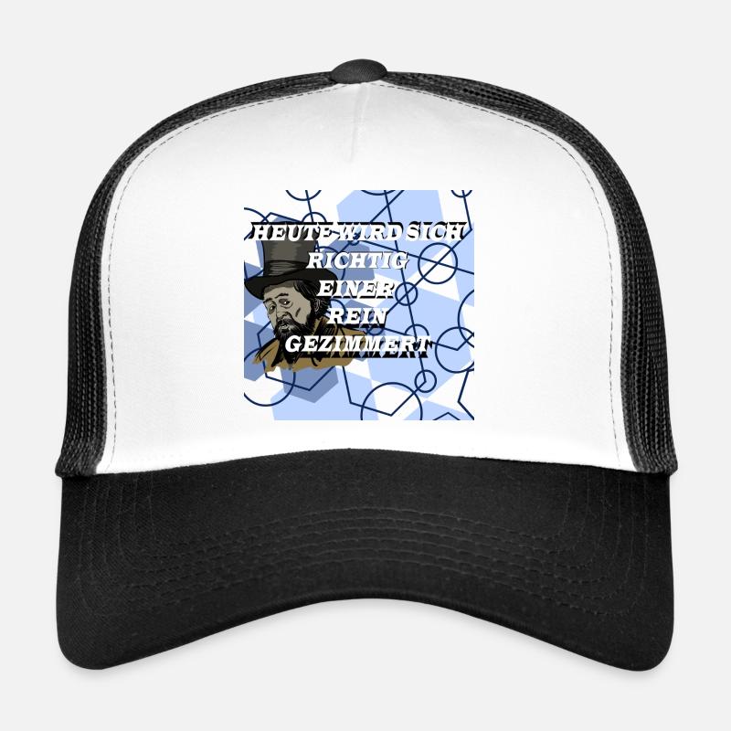 Historischer Mann im Geometrie Muster - Trucker Cap - Weiß/Schwarz