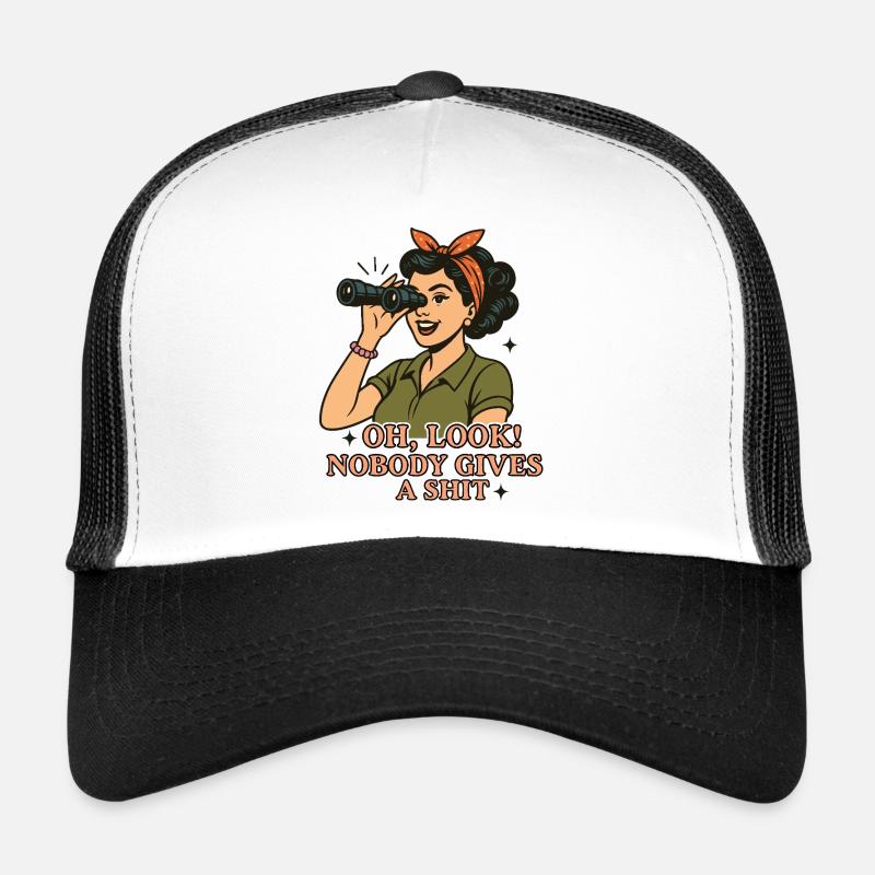 Oh, look! Nobody gives a 💩 - Trucker Cap - Weiß/Schwarz