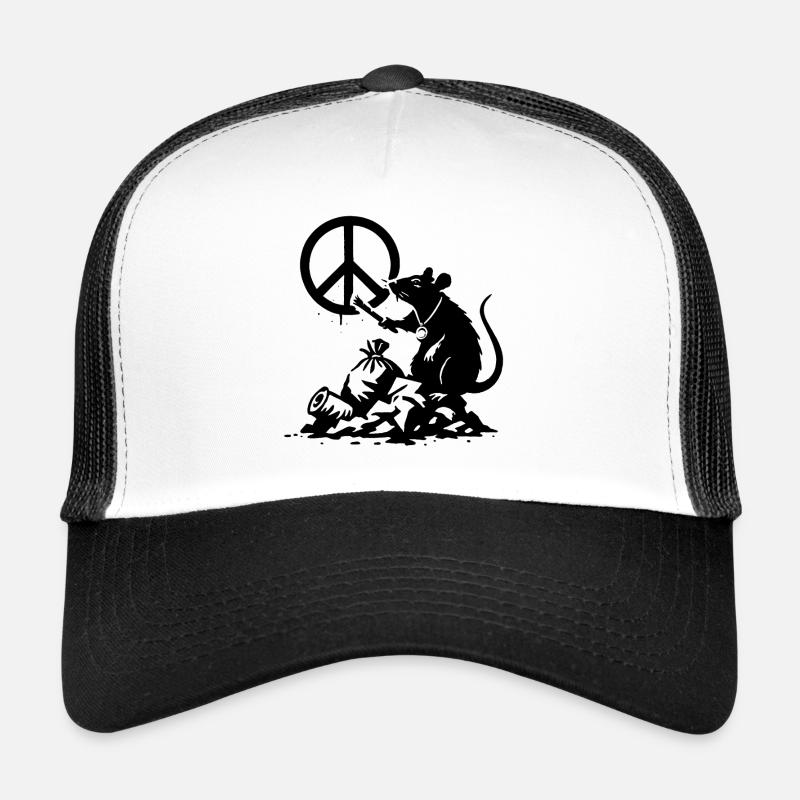 Friedensratte mit Blume Trucker Cap