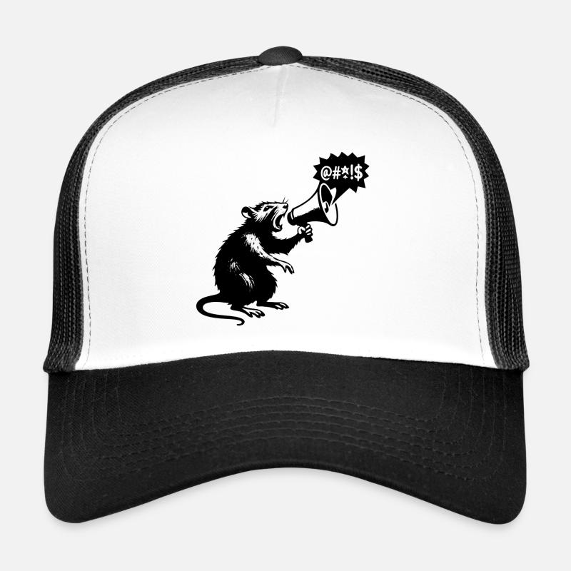 Rat with Megaphone Loud Message Trucker Cap
