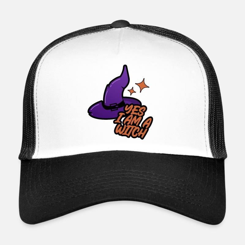 Hexenhut – Yes I Am a Witch - Trucker Cap - white/black