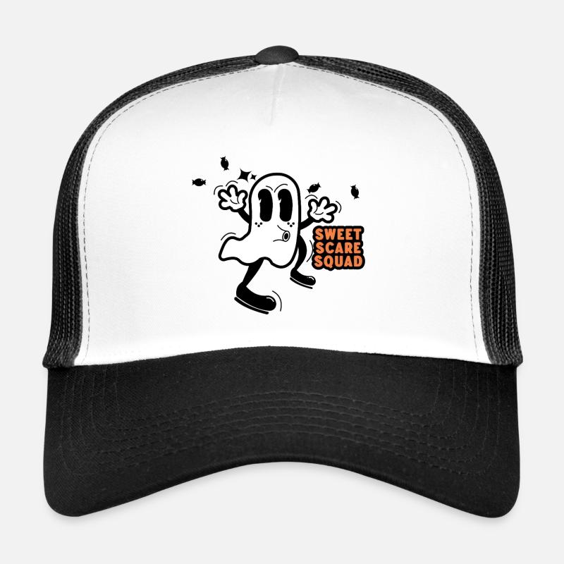 Vintage Cartoon Geist – Sweet Scare Squad - Trucker Cap - Weiß/Schwarz