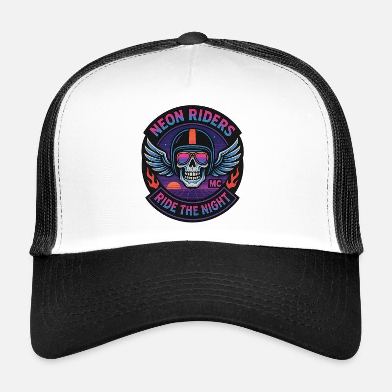 Neon Riders MC Skull - Trucker Cap - Weiß/Schwarz