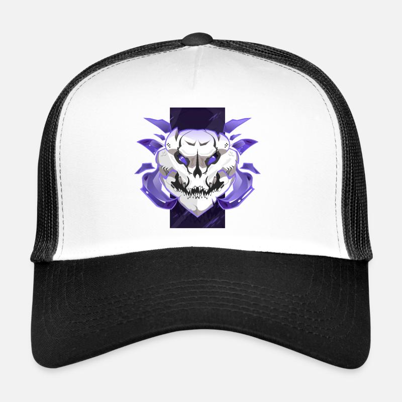 Cyber Skull – Design violet néon Casquette trucker 