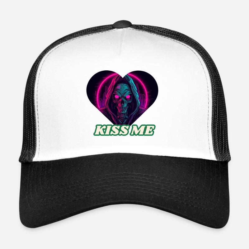 Küss mich Neon-Skelett Trucker Cap