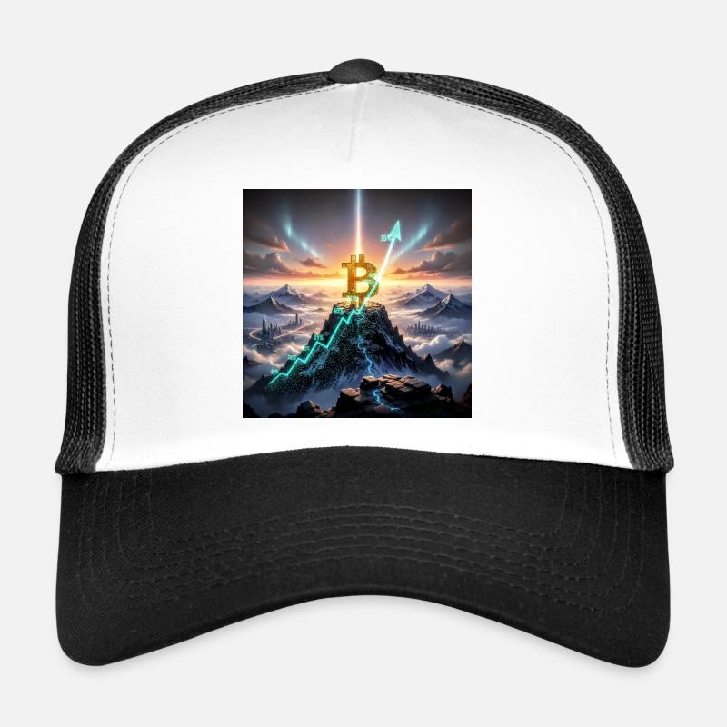 Bitcoin Gipfelaufstieg 3D - Trucker Cap - Weiß/Schwarz