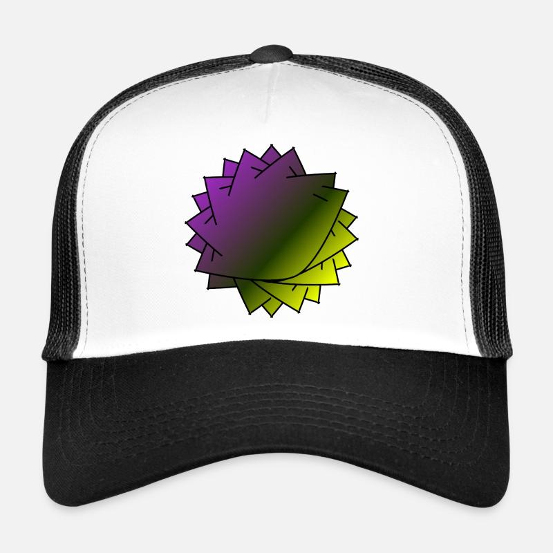 Spirale de feuilles dégradée - Casquette trucker  - blanc/noir