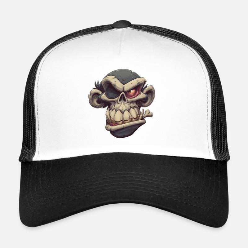 Sourire crâne de singe Casquette trucker 