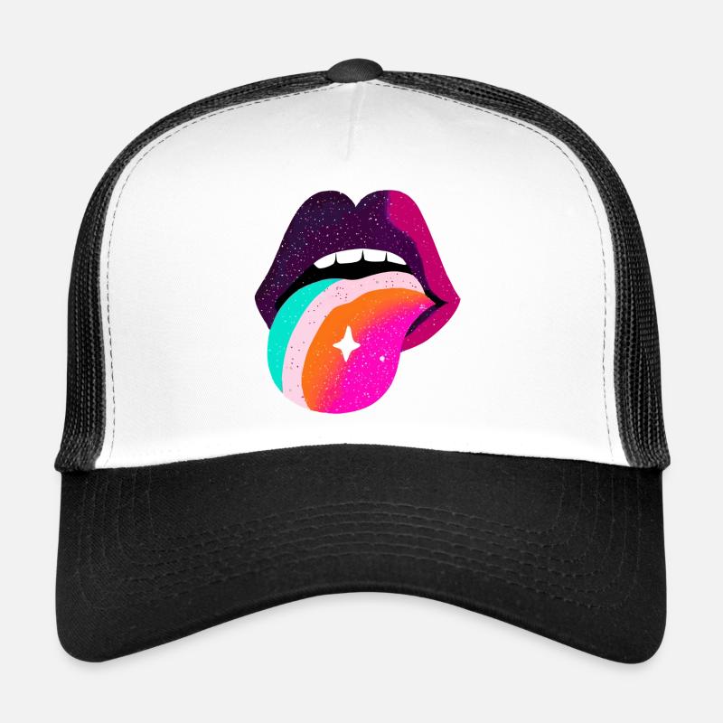 Prismatische Regenbogenzunge Lippen Trucker Cap