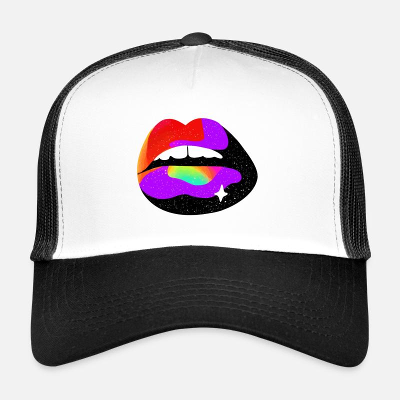 Lèvres arc-en-ciel cosmique Casquette trucker 