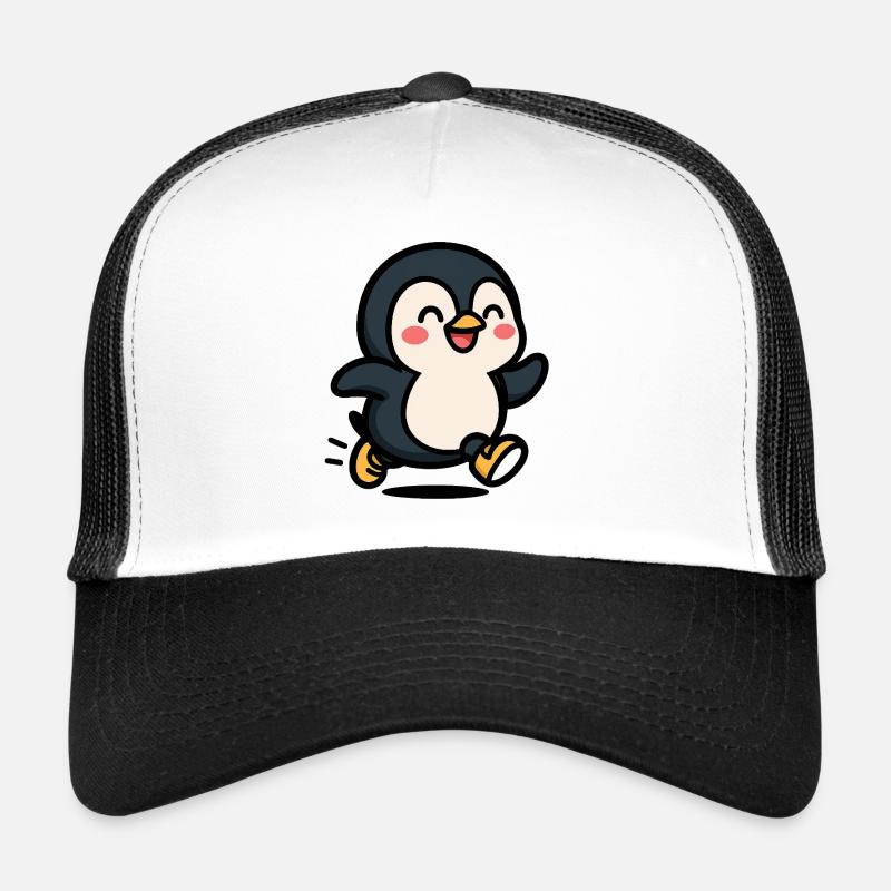 Pinguin in Bewegung: Fröhlicher Sprung Trucker Cap