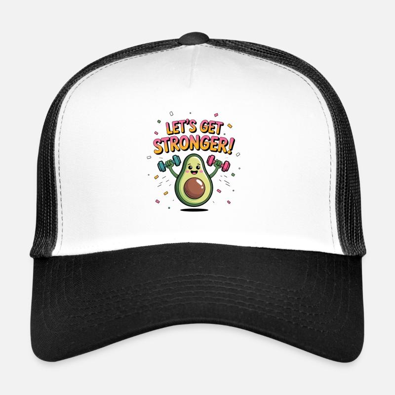 Avocado beim training  - Trucker Cap - Weiß/Schwarz
