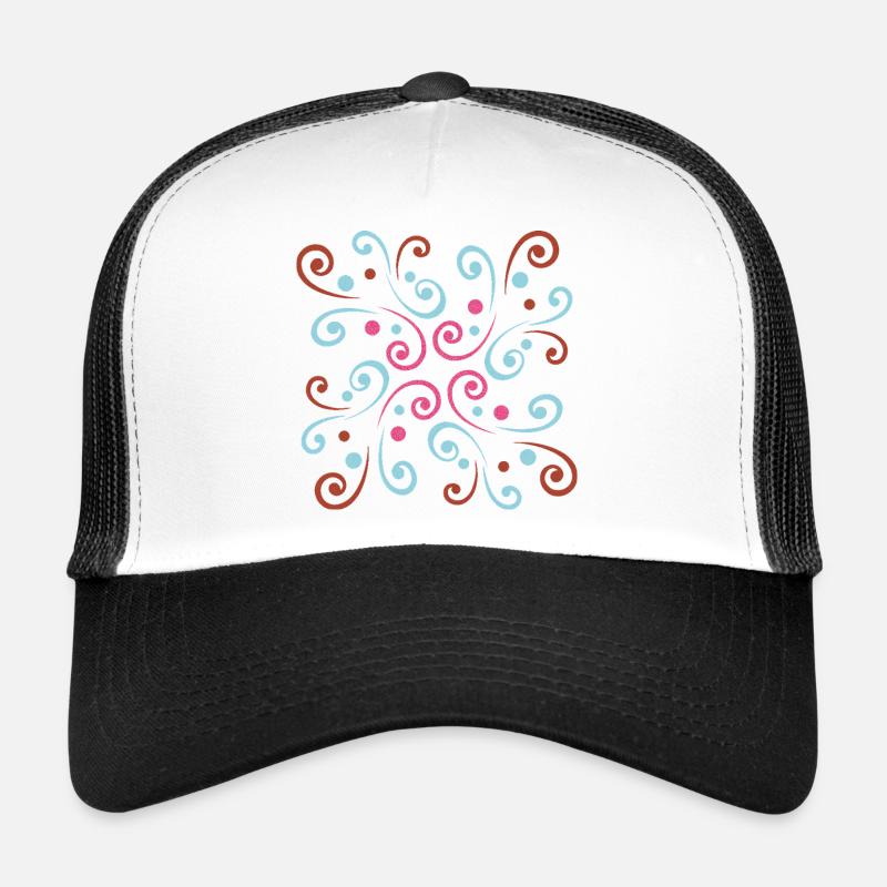 Design ondulé abstrait par Cean - Casquette trucker  - blanc/noir