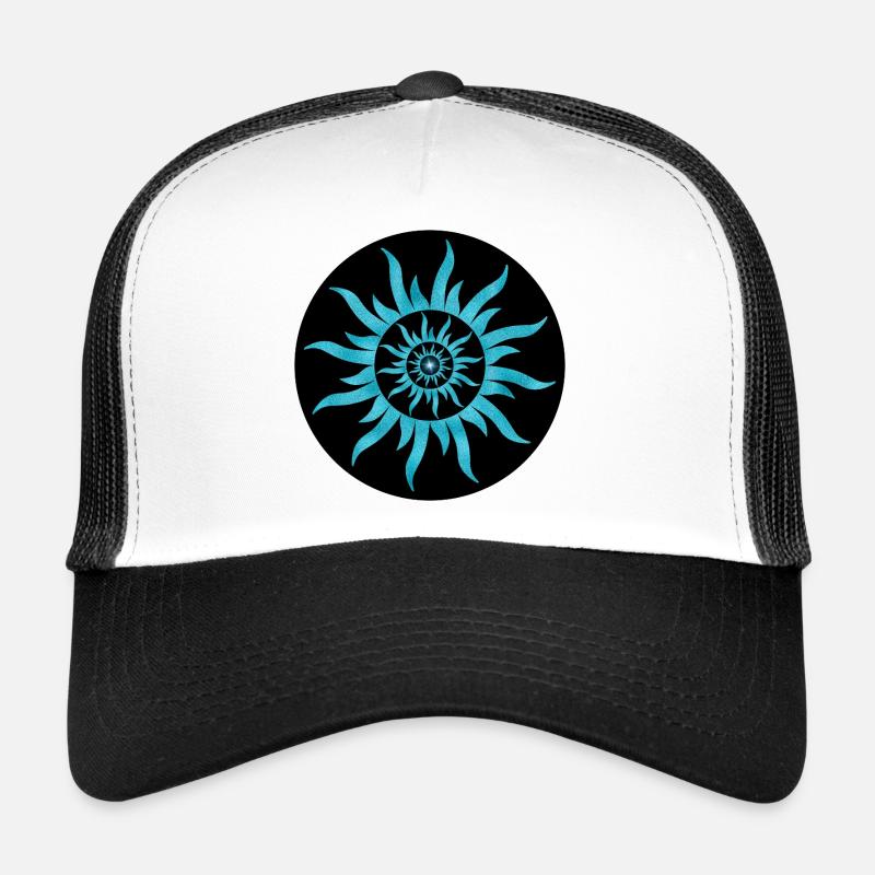 Soleil Spirale Bleu Saphir Casquette trucker 