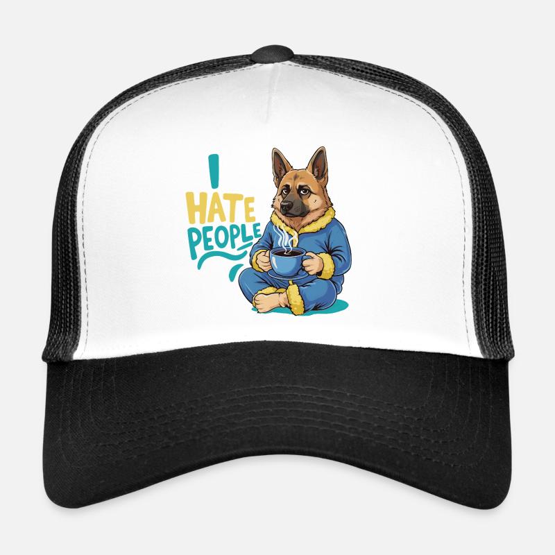 Schäferhund Kaffee Morgenmuffel Lustig Hund Trucker Cap