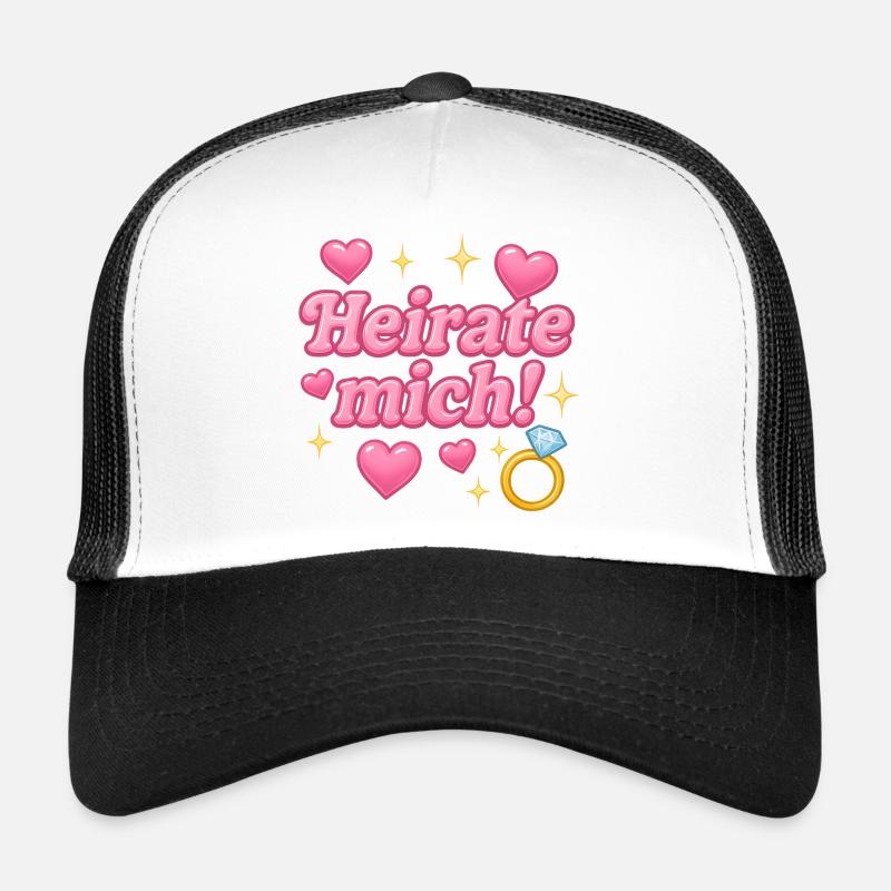 heirate mich! / y2k design - Trucker Cap - Weiß/Schwarz