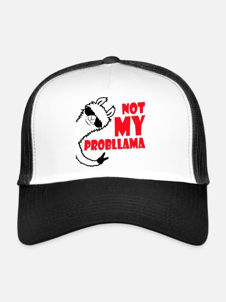 Lama Cool Lunettes de Soleil Pas Ma Main De Paix Problama - Casquette trucker  - blanc/noir - Devant