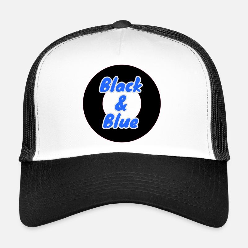 Black & Blue Circular Neon Trucker Cap