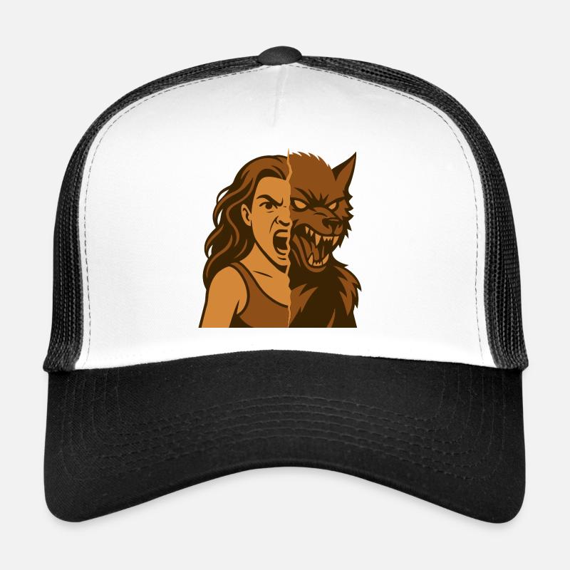 Human-Werewolf Duality Trucker Cap