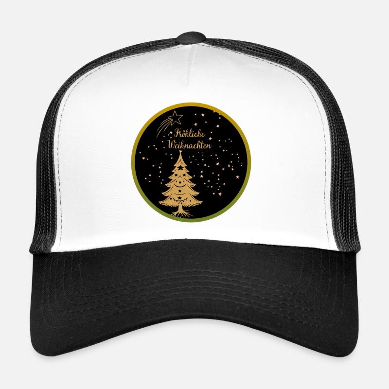 Merry Christmas Laughing Christmas Tree - Trucker Cap - white/black