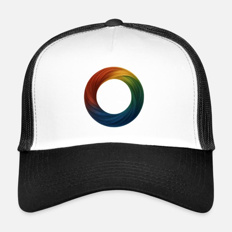 Regenbogenring Pinselzauber - Trucker Cap - Weiß/Schwarz