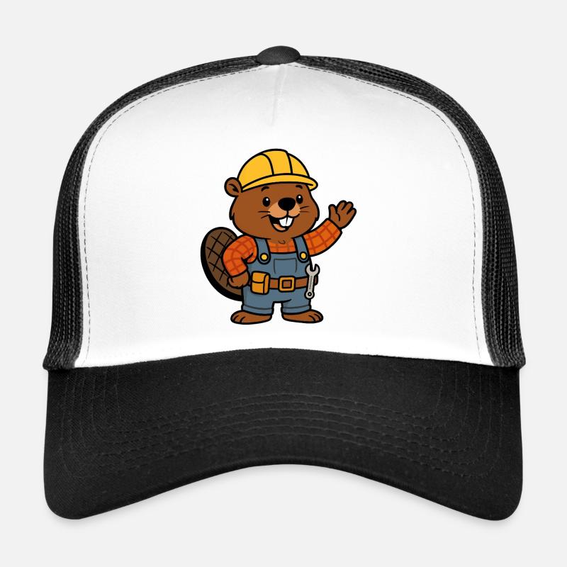 Beaver Construction Worker Bob Helm Hello Planbuilder Casquette trucker 