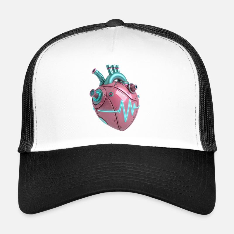 Neon Heartbeat Machine - Trucker Cap - white/black