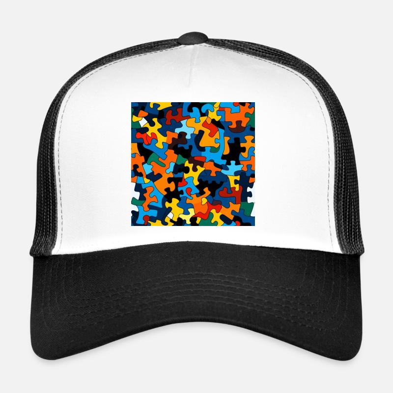 Buntes Puzzleteil Muster Trucker Cap