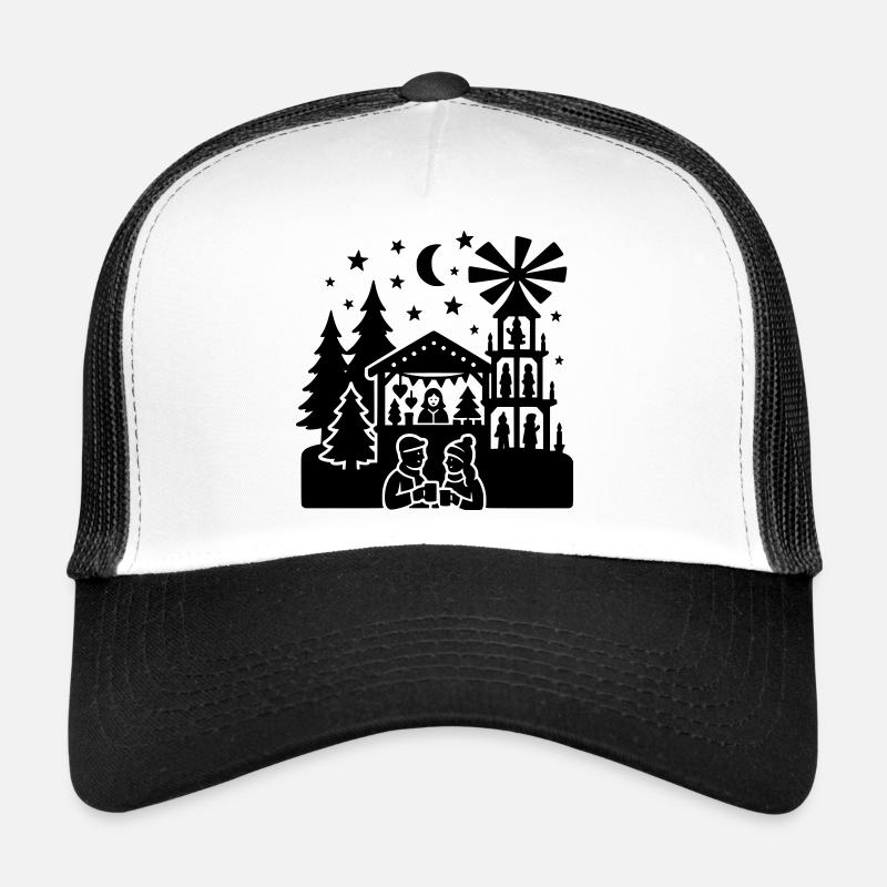 Silhouette du marché de Noël Casquette trucker 