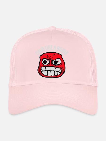 Calme comme une bombe Paradoxe Ironie Humour Blague explosive - Casquette trucker  - rose pâle - Devant