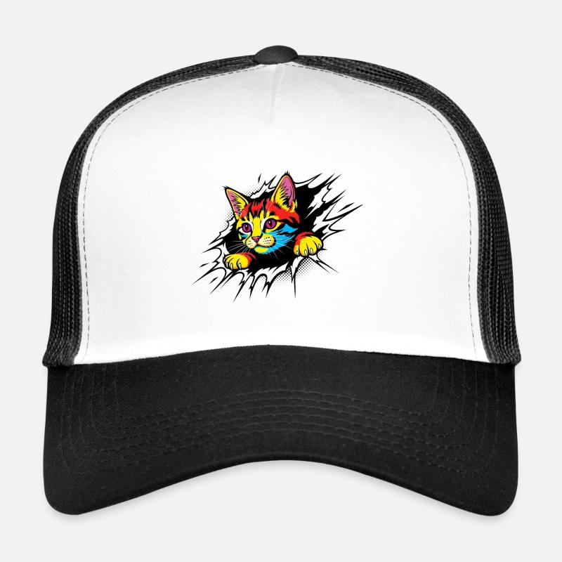 Gothic Katze mit lila Augen - Süßes Kätzchen Trucker Cap