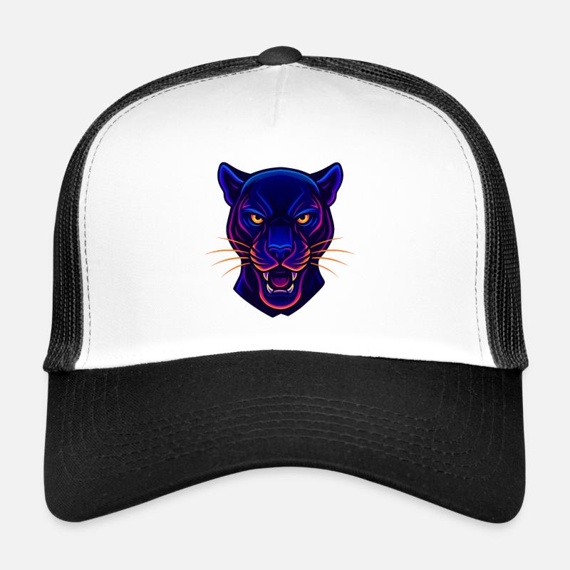 Neon Panther Head Trucker Cap