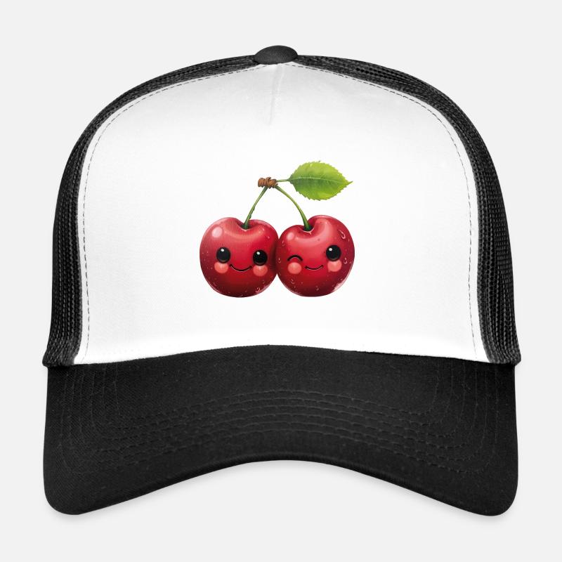 Cerises avec un visage Casquette trucker 