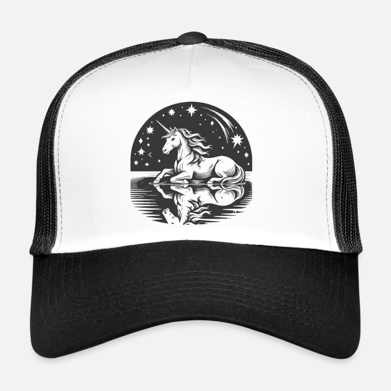 Mondsee Einhorn Silhouette - Trucker Cap - Weiß/Schwarz