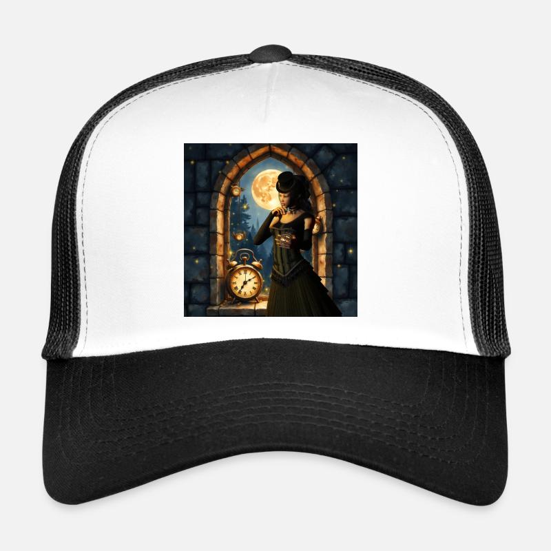 Victorian moon in stone tower Trucker Cap
