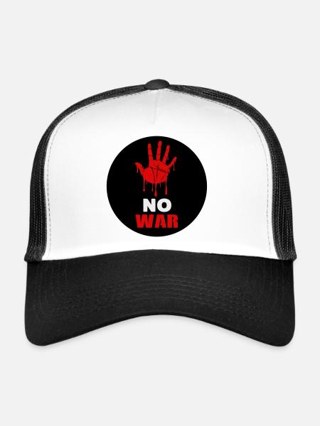 No War - Casquette trucker  - blanc/noir - Devant