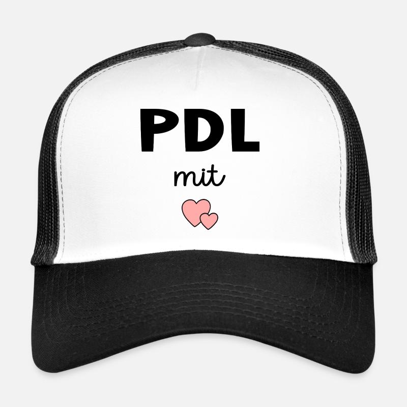 PDL Pflegedienstleitung mit Herz - Trucker Cap - Weiß/Schwarz