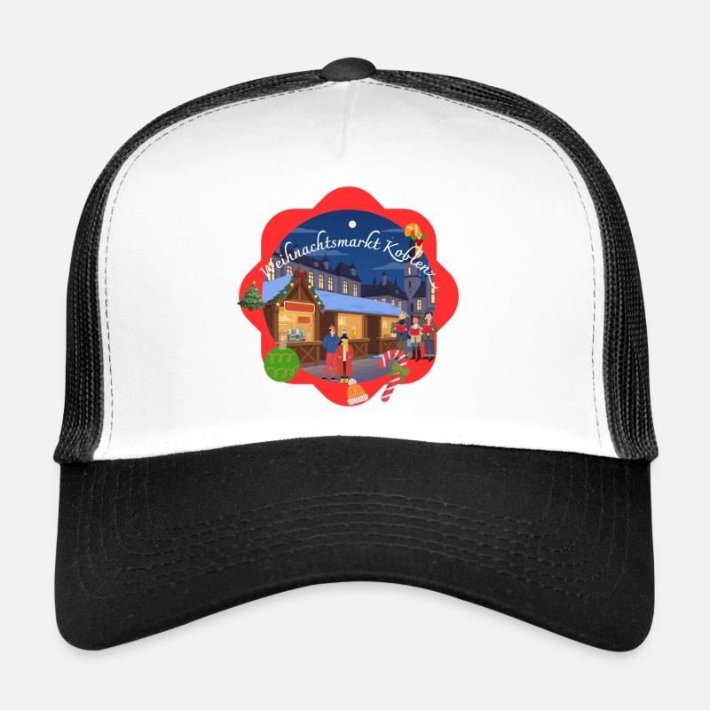 Weihnachtsmarkt Koblenz  - Trucker Cap - Weiß/Schwarz