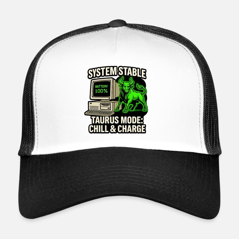 System Stable Taurus Mode Chill & Charge - Trucker Cap - Weiß/Schwarz