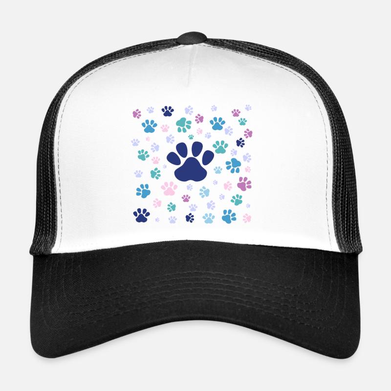 Colorful puppy paws - Trucker Cap - white/black