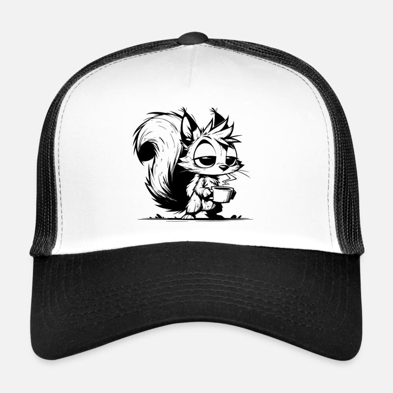 Pas d’écureuil au travail sans café Casquette trucker 