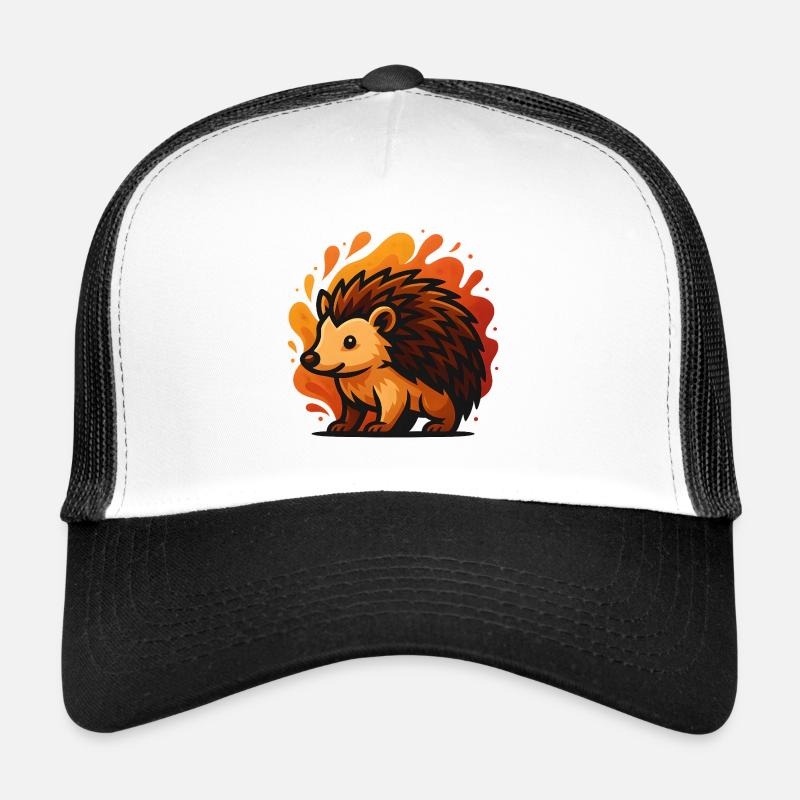 Hérisson à l’aura enflammée Casquette trucker 