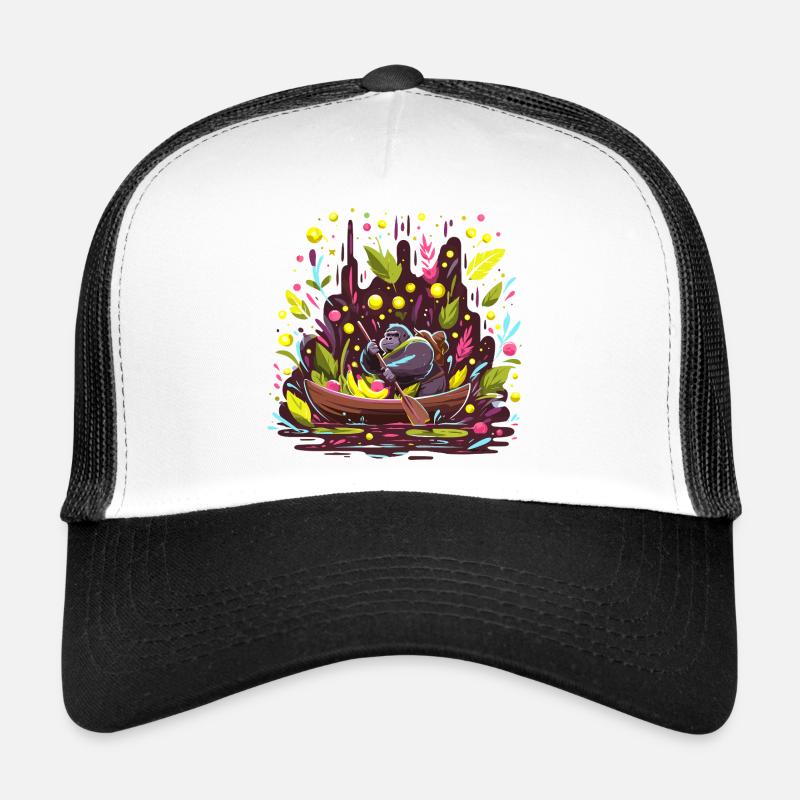 Gorille dans le bateau coloré de la jungle Casquette trucker 