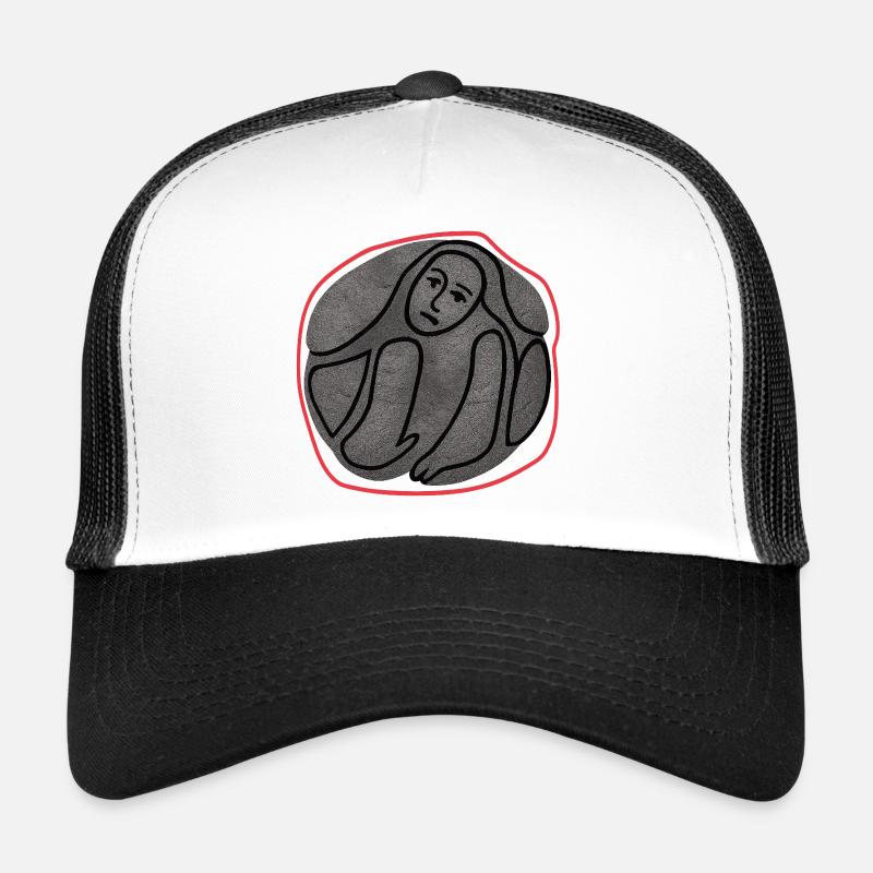 Melancholic creature in a circle Trucker Cap