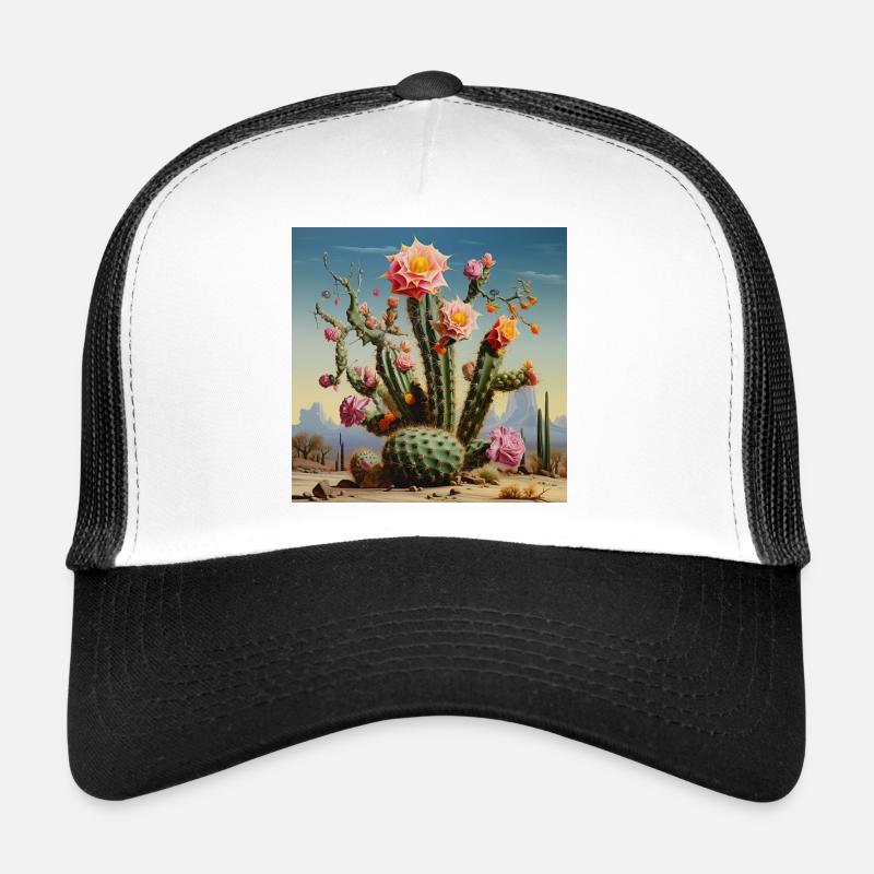Cactus du désert à la fleur de rose Casquette trucker 