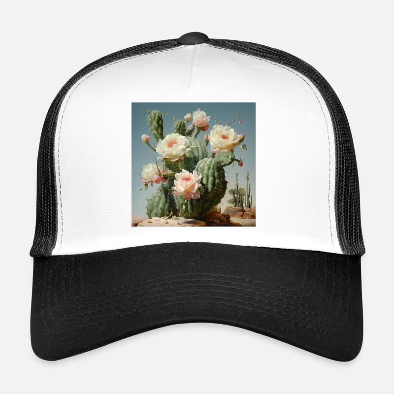 Fleurs de cactus à la lumière du désert Casquette trucker 