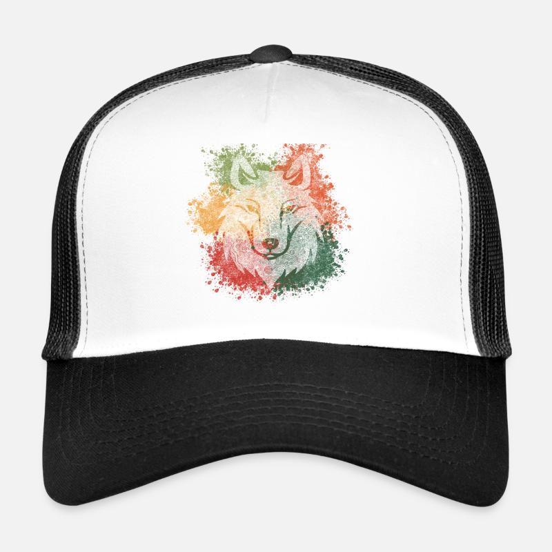 Loup Zentangle Casquette trucker 