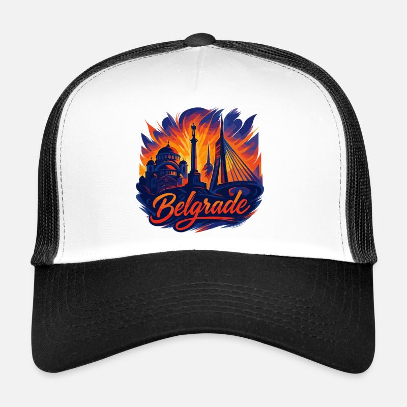 Belgrade Capitale Serbie Silhouette Cadeau Casquette trucker 