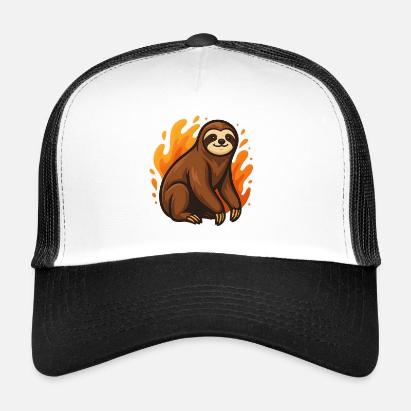 Flammendes Faultier - Trucker Cap - Weiß/Schwarz